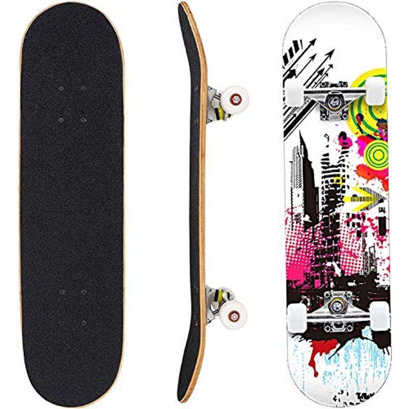 奈良シルク スケートボード 31インチ スケボー コンプリート 高精度abec 7ベアリング採用 97aウィール 集中力や平衡感覚育成 スケ 人気特価