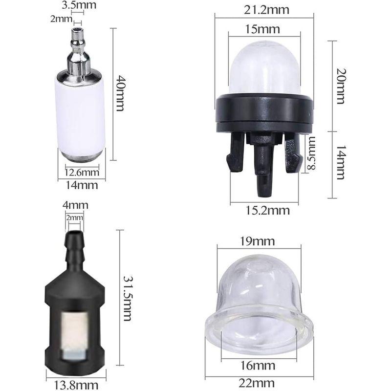 Smilerain 20個セット 刈払機 部品 草刈機 刈払機 部品 パーツ プライマリーポンプ 2種類 8個 ガソリン燃料ラインホースチュ｜yammy-yammy｜04