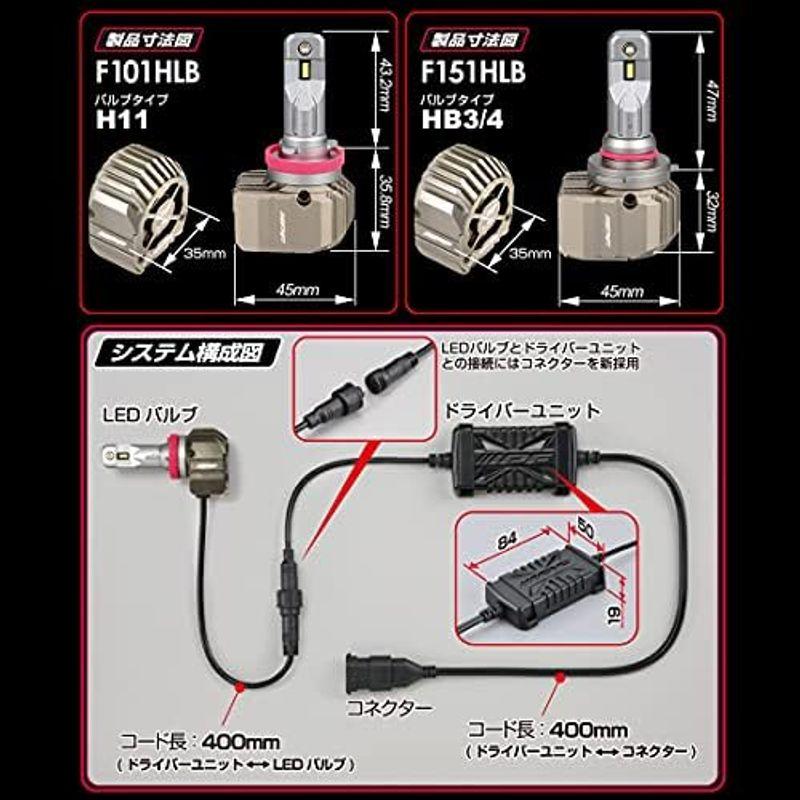 IPF ヘッドライト LED HB3/4 バルブ Fシリーズ 12V/24V 兼用 6500K 4600lm ドライバーユニット別体型 コン｜yammy-yammy｜16