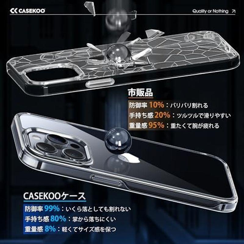 CASEKOO iPhone 15 Pro Max 用 ケース クリア 黄変防止 耐衝撃 米軍MIL規格 SGS認証 ストラップホール付き｜yammy-yammy｜03