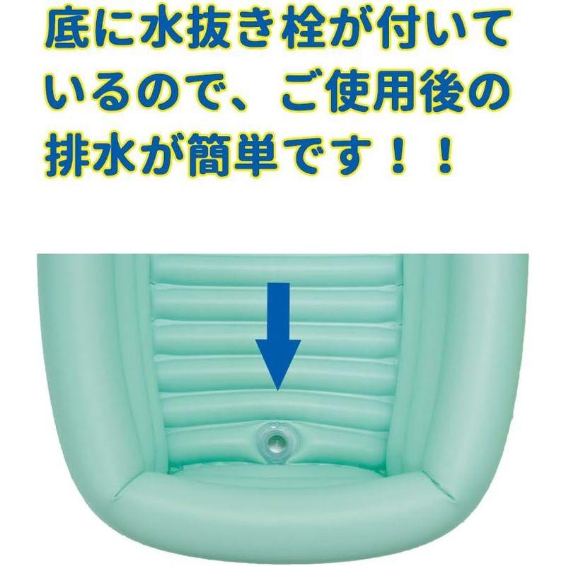 永和 ふんわりベビーバス 空気で膨らませるバスタブ ブルー 1個 (x 1) 499712｜yammy-yammy｜05