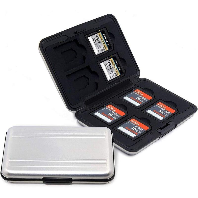 YFFSFDC マイクロ SDカード 収納 16枚 ブラック アルミ メモリー カードケース 両面 収納 タイプ SDカード収納ケース 防塵｜yammy-yammy｜03