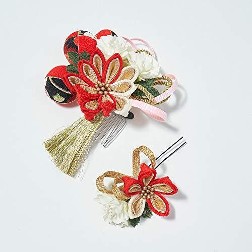 最安値に挑戦 髪飾り 成人式 着物 リボン 玉飾り コーム 結婚式 和装 着物 日本製 Watmosphere ワトモスフィア 324 272 赤 全ての Loopbiketours Com