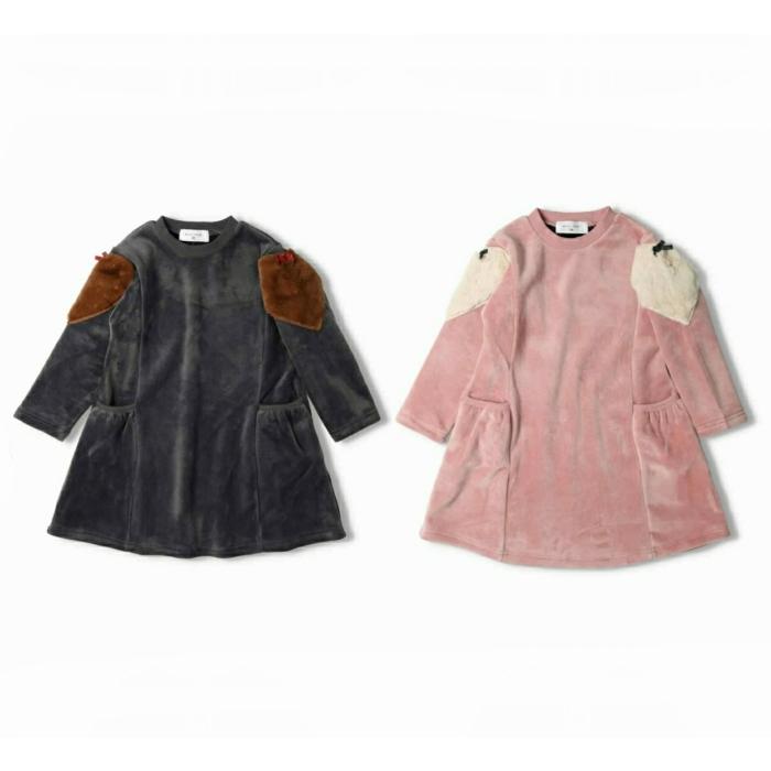 30%OFF】メール便NG/子供服/キッズ/女子/ワンピース/ハートボアベロア  