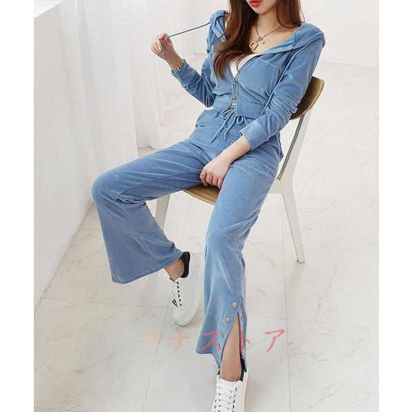 人気の定番 セットアップ スウェット レディース トレーナー ベロア ベルベット 上下セット パンツ パーカー トレーニングウェア ジャージ カジュアル 秋 冬 韓国 To 直販ショップ Www Superavila Com