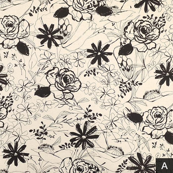 生地 キャンバス 花柄 モノトーン 綿麻 柄 布 さらら モノトーンフラワー 50cm単位 Sa 毛糸 手芸 コットン柳屋 通販 Yahoo ショッピング