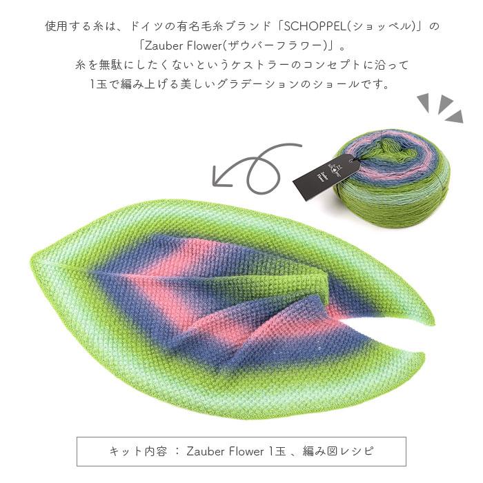 編み物 キット 毛糸 編み図 SCHOPPEL(ショッペル) Zauber FlowerのTrinity Shawl(トリニティーショール) 柳屋 Bernd Kestler(ベルンド・ケストラー) コラボ |  | 02