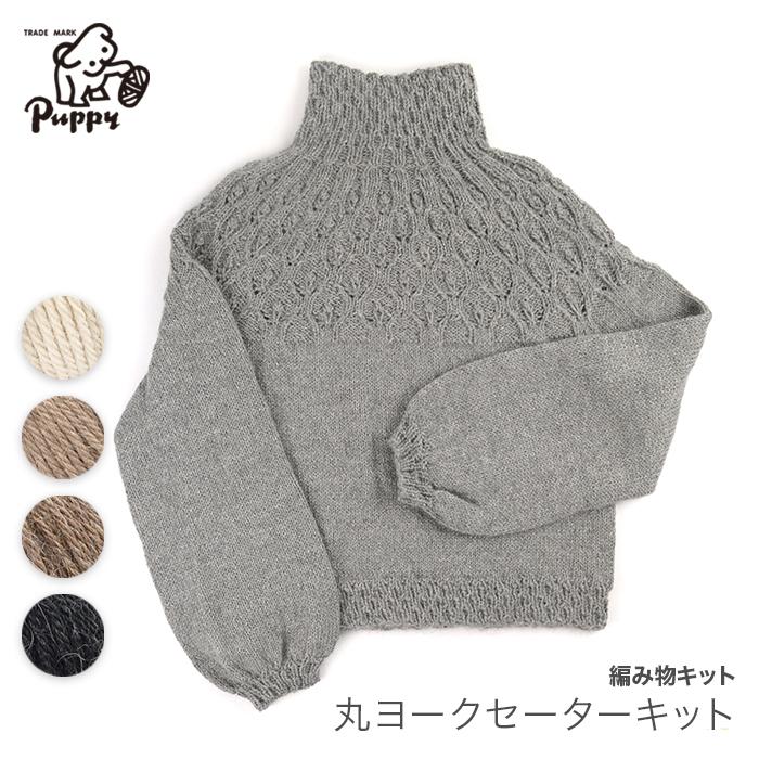 編み物 キット 毛糸 Puppy(パピー) チャスカで編む丸ヨークセーター  