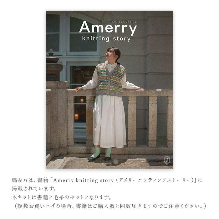 編み物 キット 毛糸 / Hamanaka(ハマナカ) アメリーで編むアラン模様のカーディガンのキットの画像