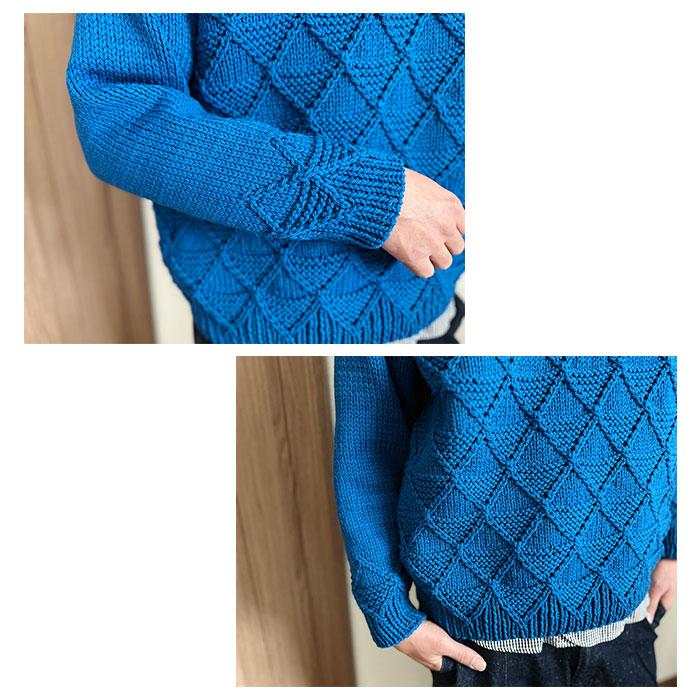 セーター キット 毛糸 編み図 / DARUMA(ダルマ)  柳屋×猫と編み物と時々刺し子+nanaコラボ Triangle Sweater キットの画像