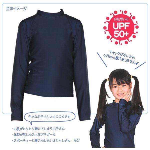 追跡可能メール便送料無料】ラッシュガード 長袖(長そで) 無地・濃紺
