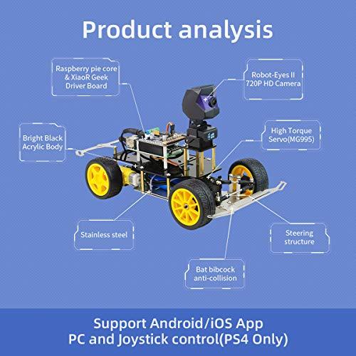 XiaoR Geek Donkey Car スターターキットAIロボットオープンソースDIY自動運転プラットフォームロボット車用 Raspber Without raspberry pi 3b+