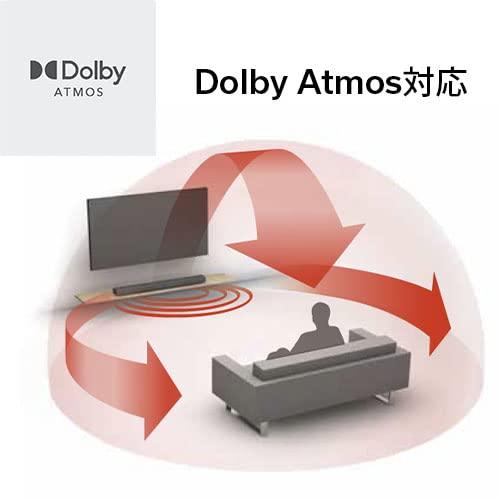 デノン サウンドバー デュアルサブウーハー内蔵 Dolby Atmos & ロスレスオーディオ対応 DHT-S217K ブラック Dolby Atmos ブラック に対応