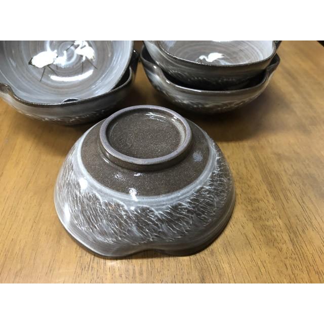 小田志　現川鷺文　松保窯　高台皿　5点 小田志 現川鷺文 松保窯 高台皿 5点