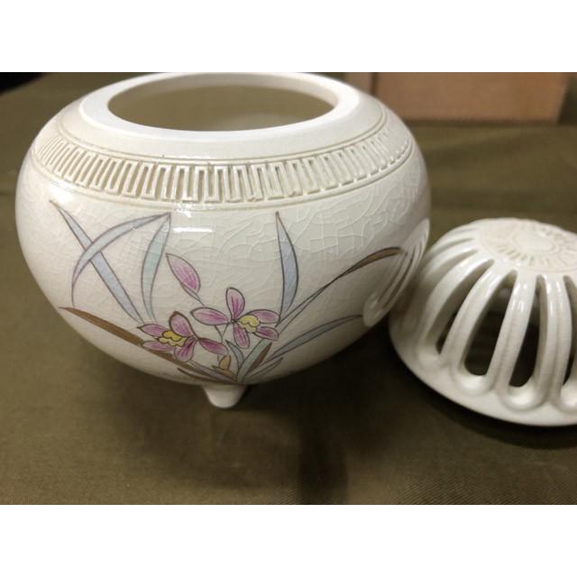 希少✨十五代 沈壽官窯 白薩摩焼 花 蝶 謹製 骨董 皿 約20cm