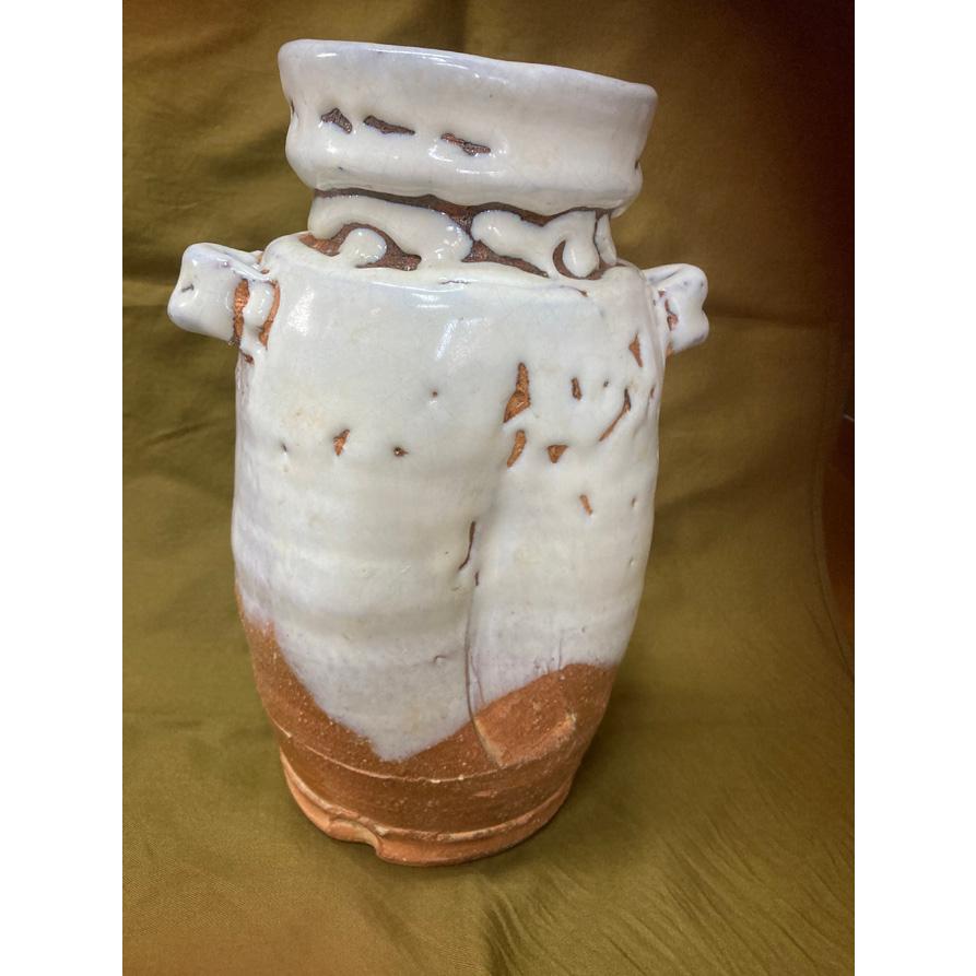 宇田川抱青作　萩焼　花入　共箱　花瓶 萩焼 花入 宇田川抱青 : 陶磁やない - 通販 - Yahoo!ショッピング