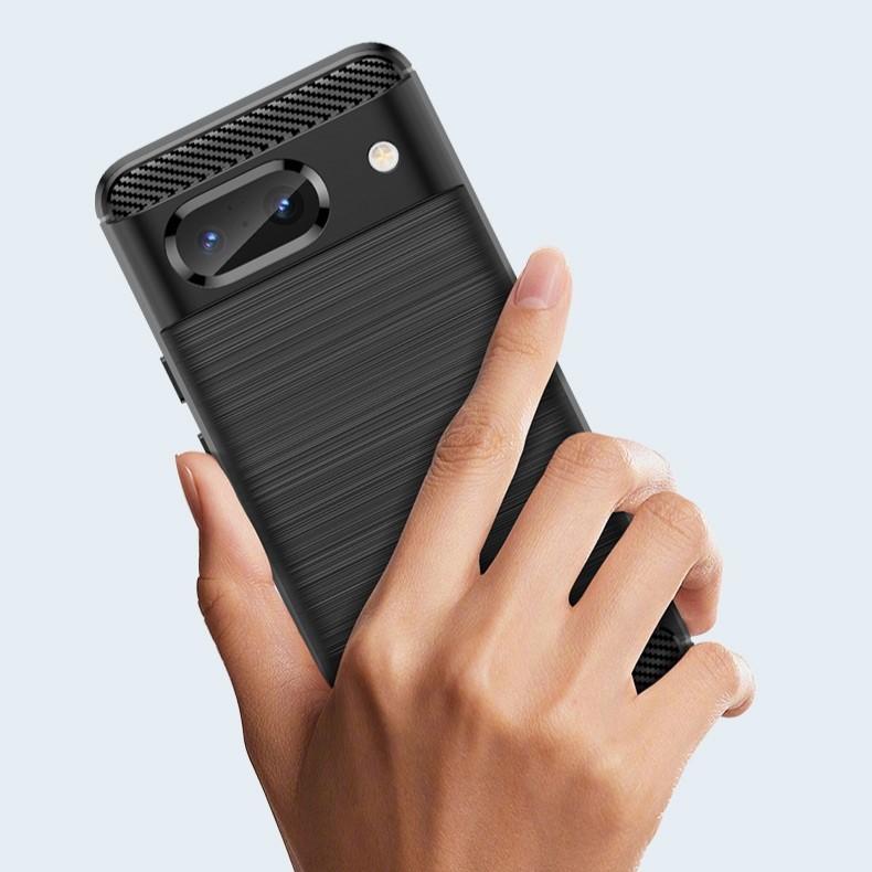 Google Pixel pixel 8a ブラック スマホケース 上下炭素 : 柳瀬商会