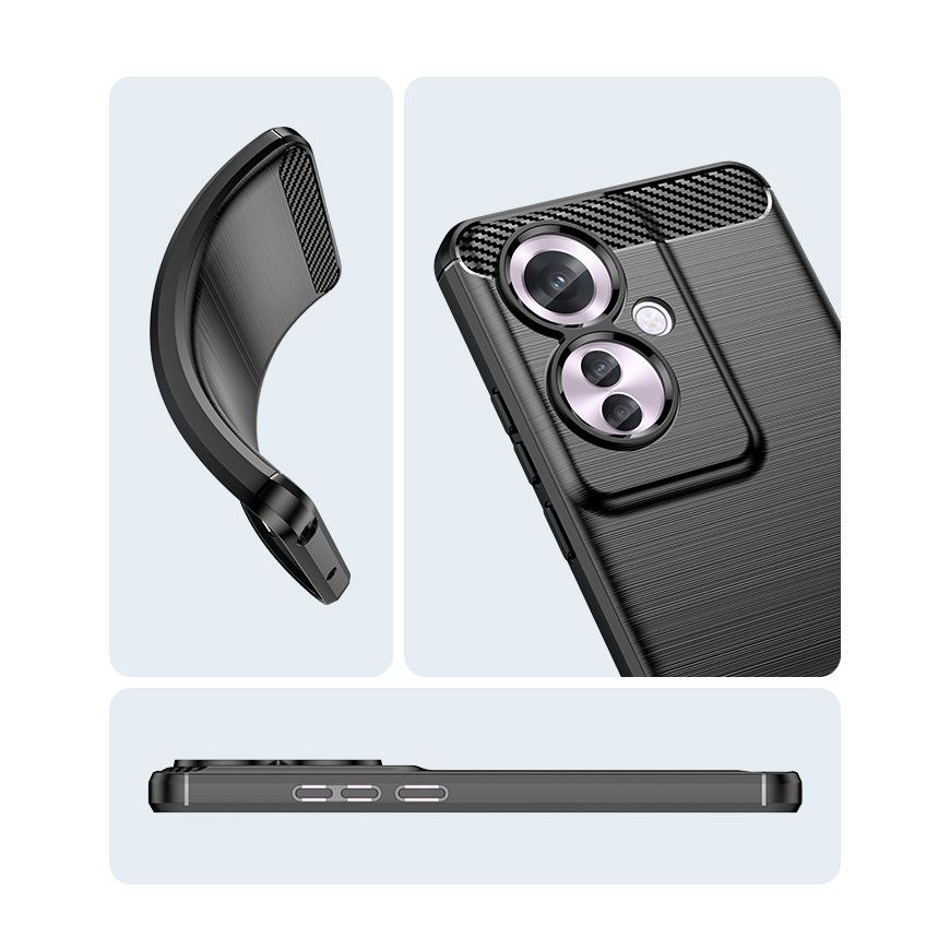 Reno OPPO Reno11A ブラック スマホケース 上下炭素 : 柳瀬商会