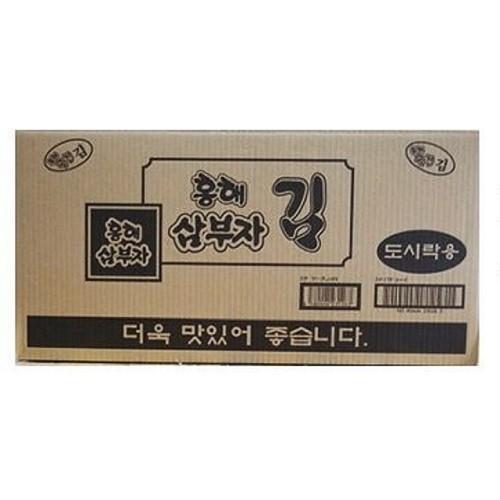 【サンブジャ海苔】本場韓国のり3パック×48袋 2箱セット販売 ホンへ 三父子のり 8切り×8枚×144袋 セット 韓国海苔 2箱（3パック ×48