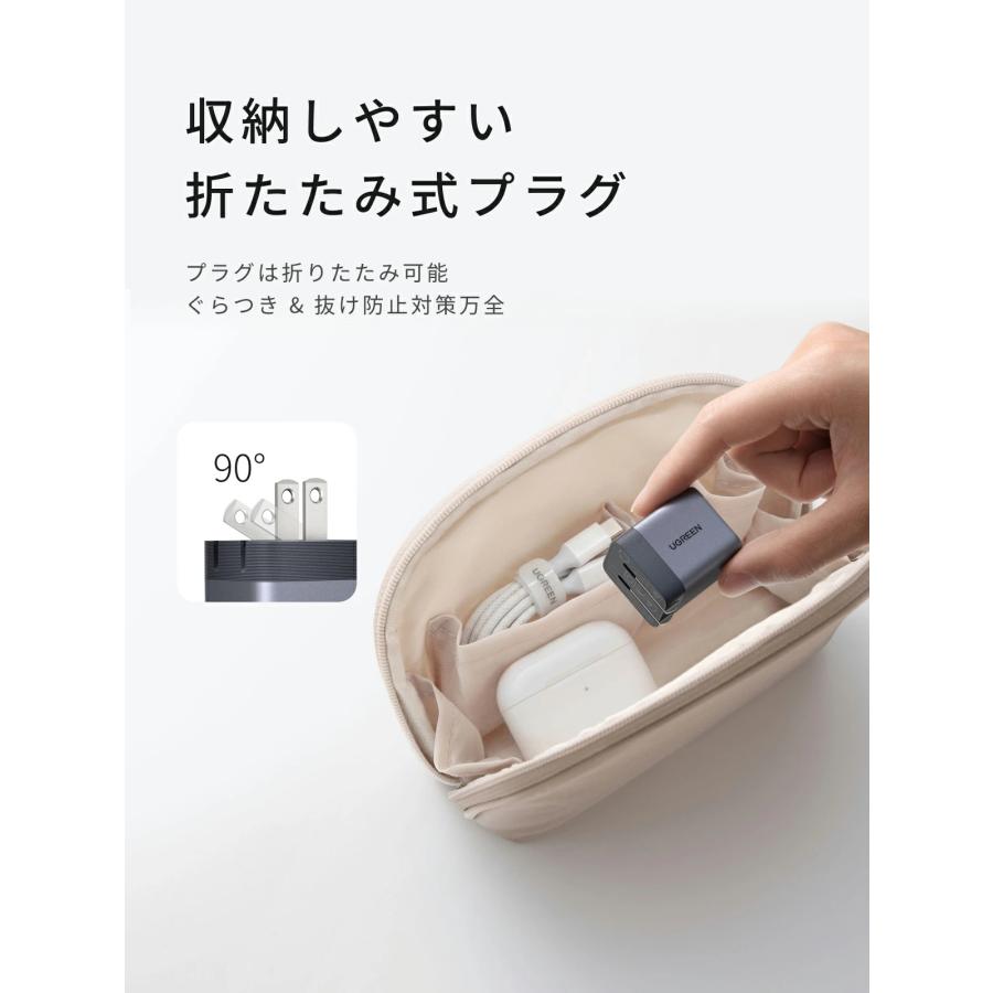 UGREEN Air 65W 急速充電器 USB-C 100Wケーブル付 超小型 窒化ガリウム 折りたたみプラグ バッテリー保護 温度制御 PSE認証 スマホ ノートPC | UGREEN | 04