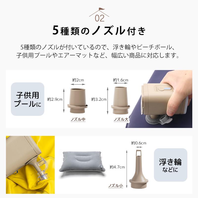 電動ポンプ USB 充電式 電動エアーポンプ 電動 1200mAh 照明 LEDライト ポンプ 空気入れ 電池 充電 USB充電 吸気 排気 給気 給排気 対応 簡単 便利 |  | 04