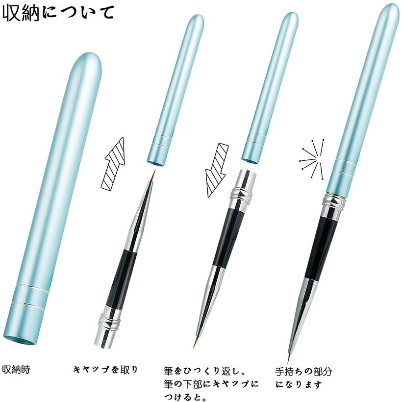 ネイルデダンス　スカルプチャーブラシ　２本セット　キャップ付き Petitor キャップ付き ジェルネイルブラシ 5本セット ジェル