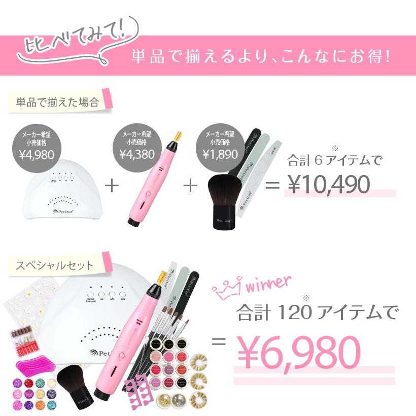 Petitor ネイルマシン プチトルCR 120点キット ジェルネイル セルフ