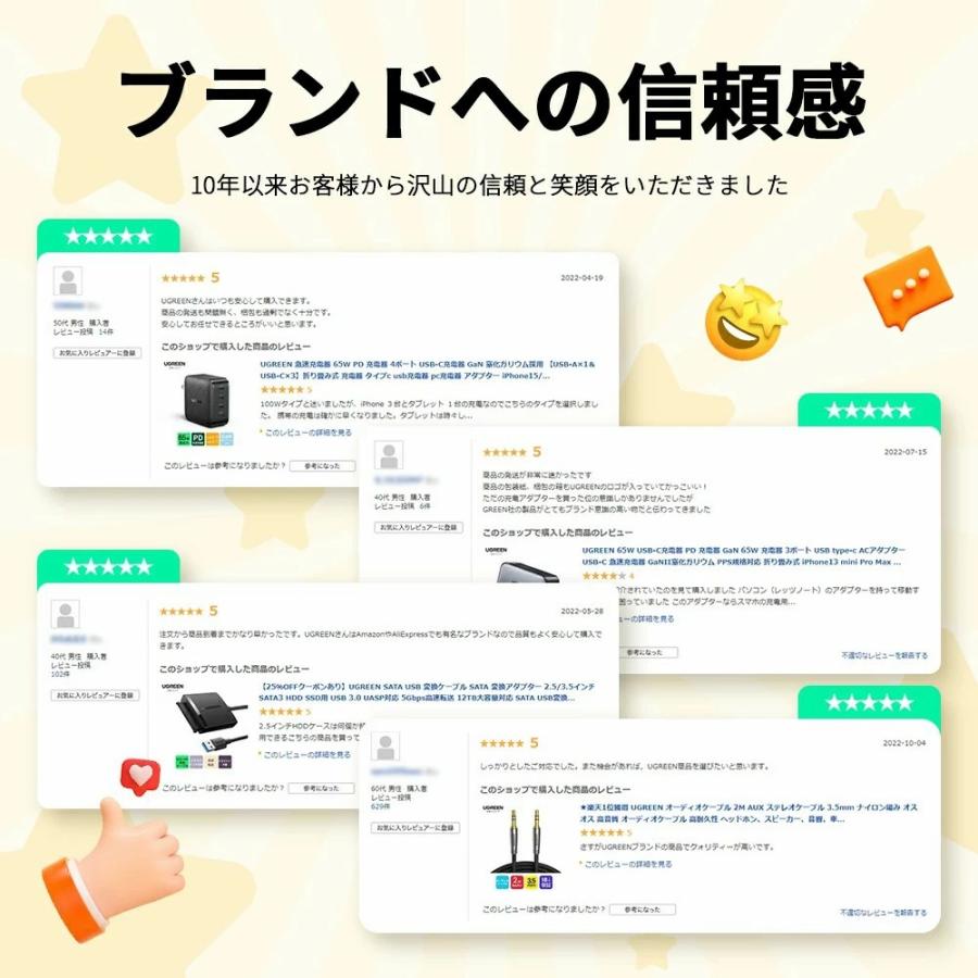 UGREEN Uno 100W USB Cケーブル 1m iPhone 充電ケーブル PD3.0 100W/5A iPhone 17 16 急速充電 LED 笑顔可視化 面白い Type-C USB C to C コード 高耐久性 |  | 05