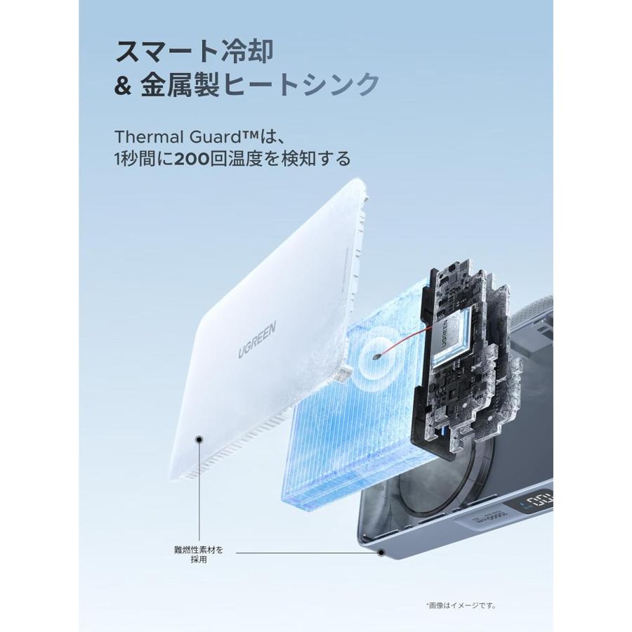 UGREEN モバイルバッテリー ワイヤレス充電 MagFlow Qi2 25W 認証(10000mAh, 30W）USB-Cケーブル内蔵 マグネット式 3台同時充電 機内持ち込み可  iphone | UGREEN | 09