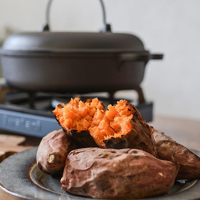 焼きいも鍋 鉄なべ 鉄鍋 蓋付き 4点セット IH対応 鉄人鍋 焼き芋