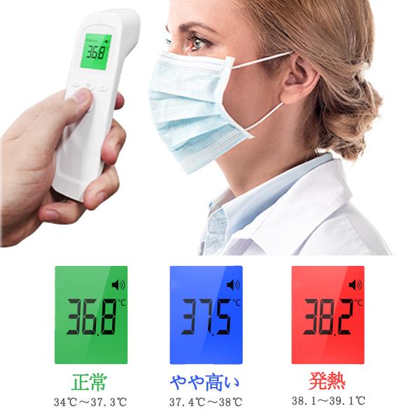 送料無料 非接触電子温度計 赤外線温度計 額体温計 非接触型温度計