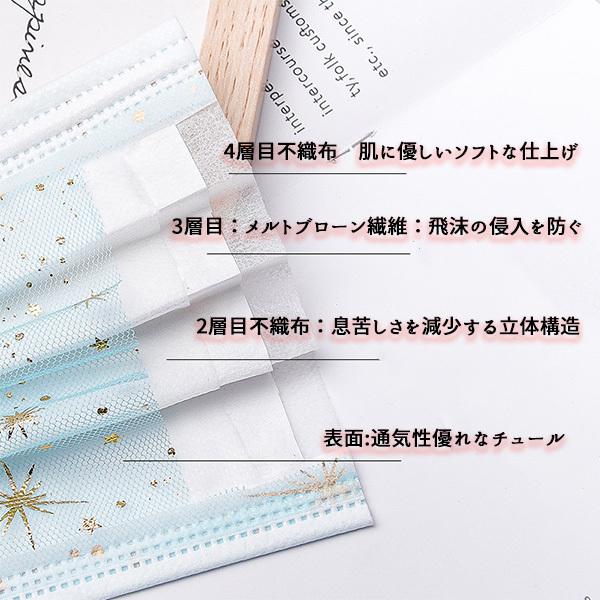 新作】不織布マスク 使い捨てマスク 可愛い 高級感 50枚入 レース