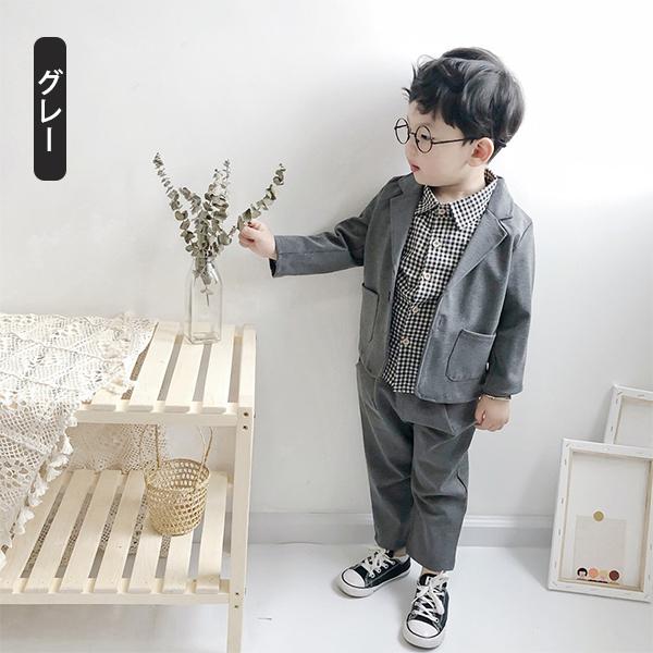 スーツ ベビー服 子供服 カジュアルスーツ 3点セット ブレザー 子供  