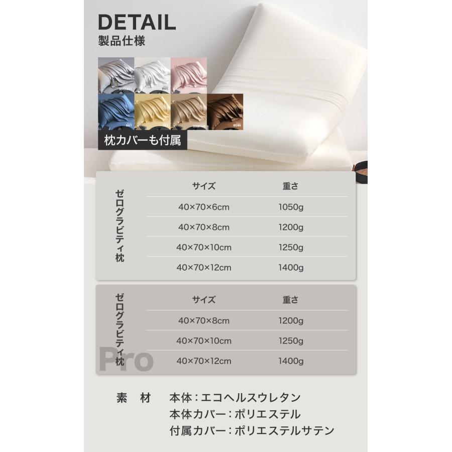 枕カバー付き】ゼログラビティ枕 まくら Pro 横向き寝用枕 うつぶせ寝
