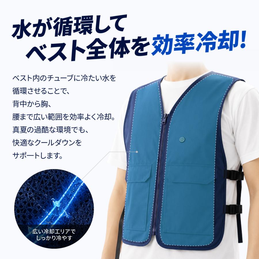 水冷式クール服 クール 作業服 冷却 ベスト クールウェア 保冷剤3個