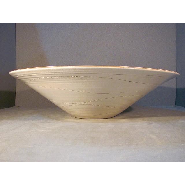 信焼き　花器　花瓶　水盤　花入れ　陶製　白　インテリア雑貨