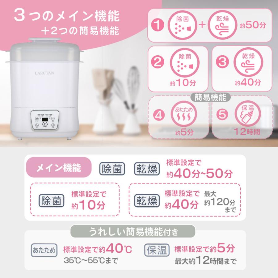 LARUTAN 哺乳びん除菌乾燥機 哺乳瓶 除菌 スチーム除菌 消毒 LARUTAN 哺乳びん除菌乾燥機 哺乳瓶 除菌 スチーム除菌 消毒
