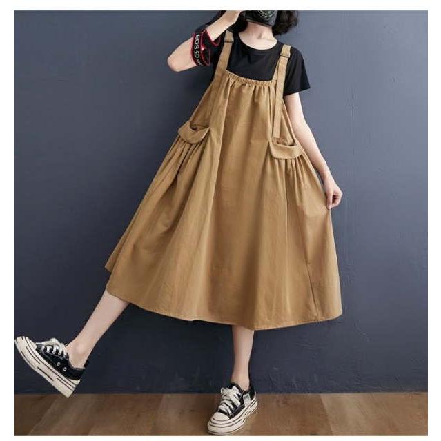 ジャンパースカート サロペット  レディース ジャンスカ ロング キャミワンピース ノースリーブ オールインワン(アパレル) |  | 04