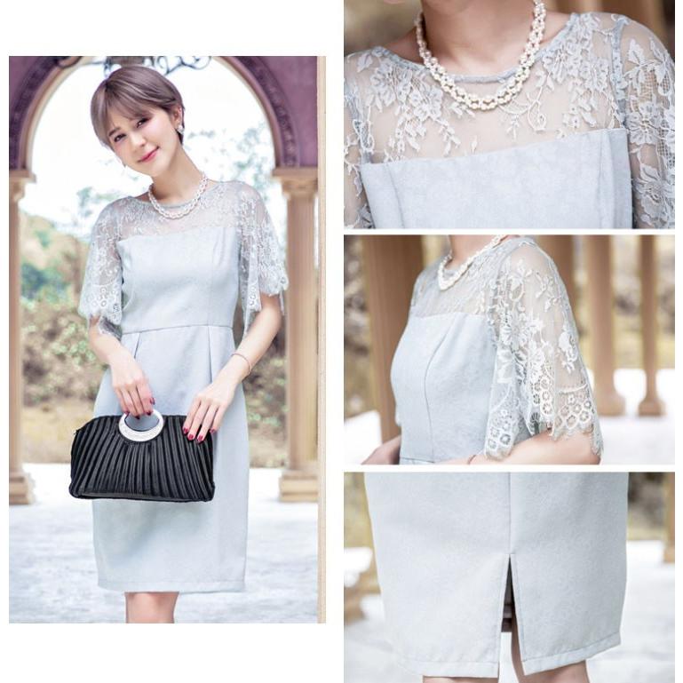 ドレス ワンピース シースルー レース ミニワンピ パーティードレス 半袖 きれいめ 結婚式 レディース   七五三 成人式 卒業式 入学式 |  | 16