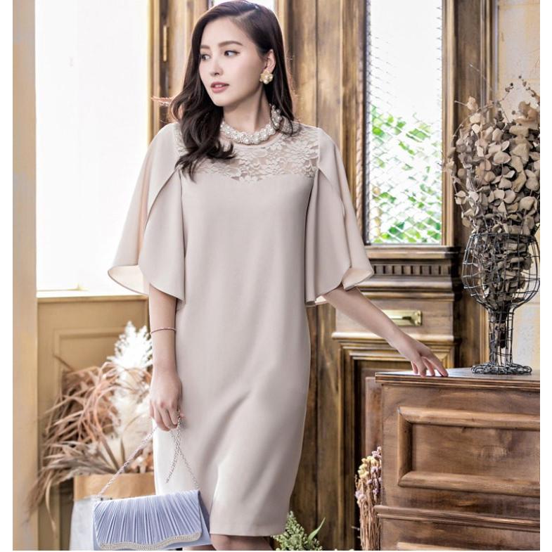 ドレス ワンピース  ドルマンスリーブ 袖スリット ミニ 胸元レース パーティードレス 結婚式 レディース   七五三 成人式 卒業式 入学式 |  | 11