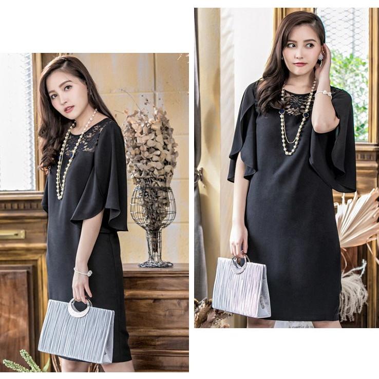 ドレス ワンピース  ドルマンスリーブ 袖スリット ミニ 胸元レース パーティードレス 結婚式 レディース   七五三 成人式 卒業式 入学式 |  | 08