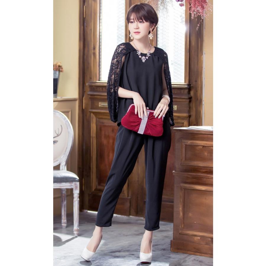 パーティードレス パンツドレス 上下セット パンツスーツ 肩レース ノースリーブ レース きれいめ レディース   七五三 成人式 卒業式 入学式 |  | 10