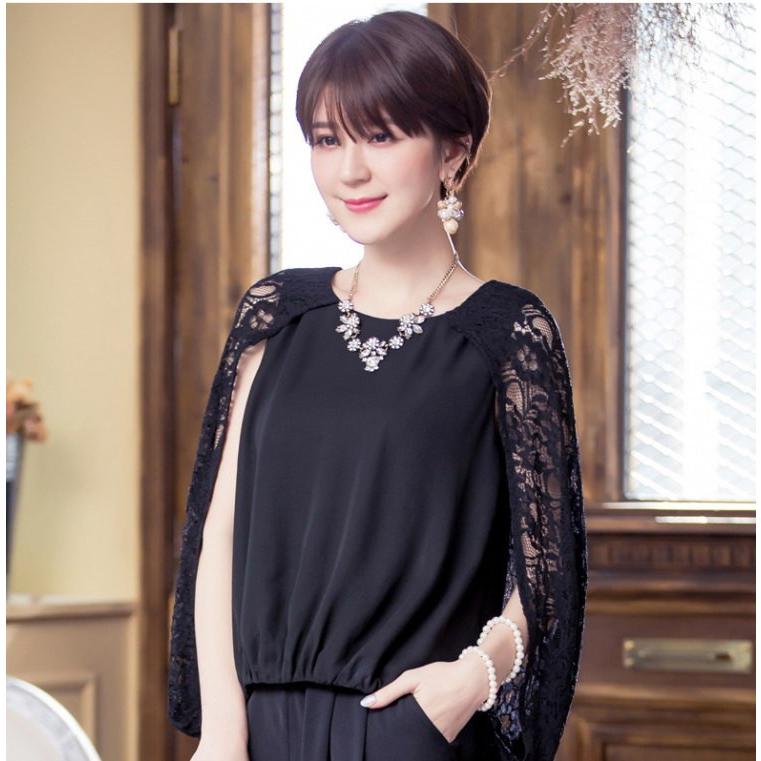 パーティードレス パンツドレス 上下セット パンツスーツ 肩レース ノースリーブ レース きれいめ レディース   七五三 成人式 卒業式 入学式 |  | 11