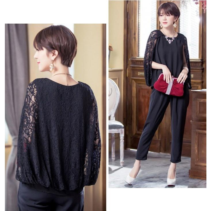 パーティードレス パンツドレス 上下セット パンツスーツ 肩レース ノースリーブ レース きれいめ レディース   七五三 成人式 卒業式 入学式 |  | 12