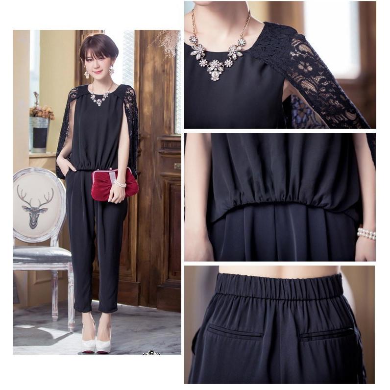 パーティードレス パンツドレス 上下セット パンツスーツ 肩レース ノースリーブ レース きれいめ レディース   七五三 成人式 卒業式 入学式 |  | 13