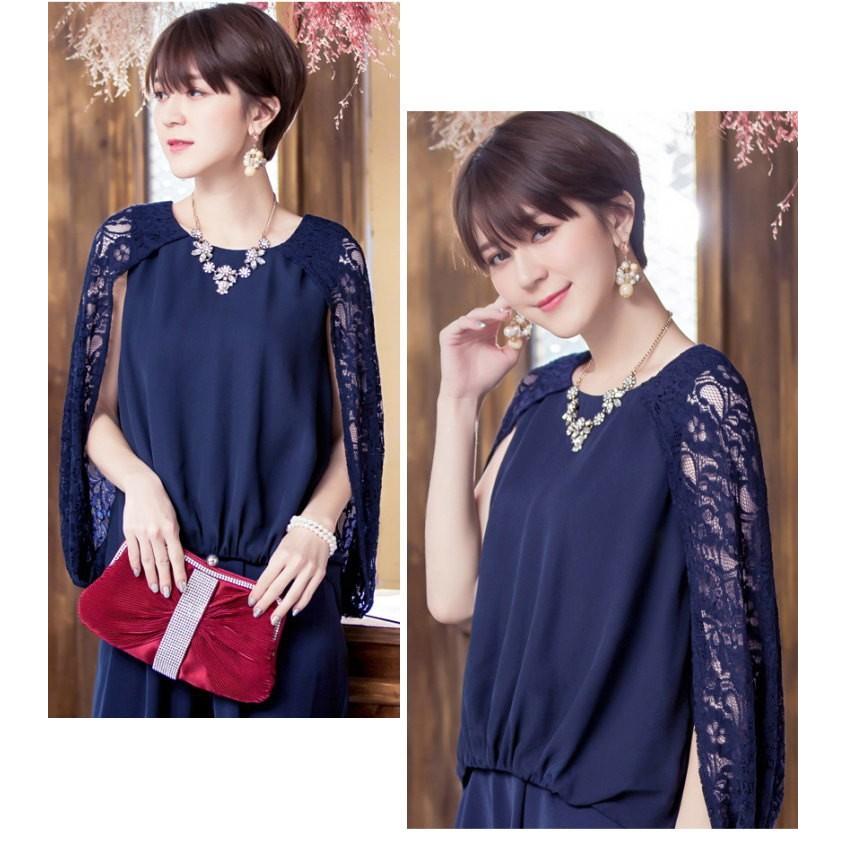 パーティードレス パンツドレス 上下セット パンツスーツ 肩レース ノースリーブ レース きれいめ レディース   七五三 成人式 卒業式 入学式 |  | 15