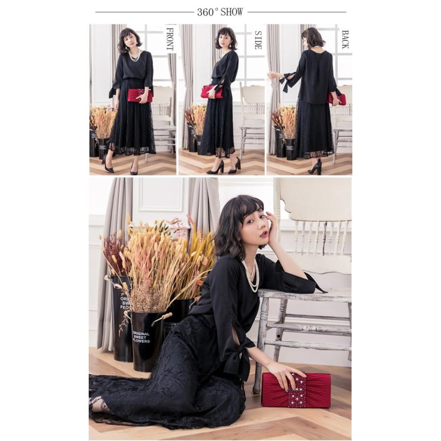 ドレス パーティードレス 上下セット ロングスカート ドレススーツ スカート レース 結婚式 レディース   七五三 成人式 卒業式 入学式 |  | 04