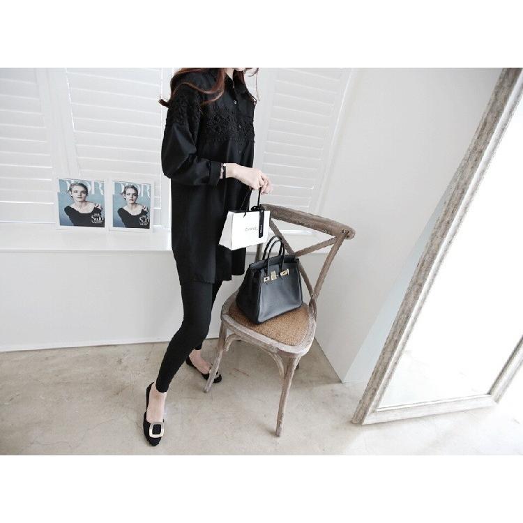 tシャツ Tシャツ シャツ ブラウス レディース チュニックシャツ ロングシャツ 花柄レース 無地 長袖 レース ロング丈 体型カバー |  | 09