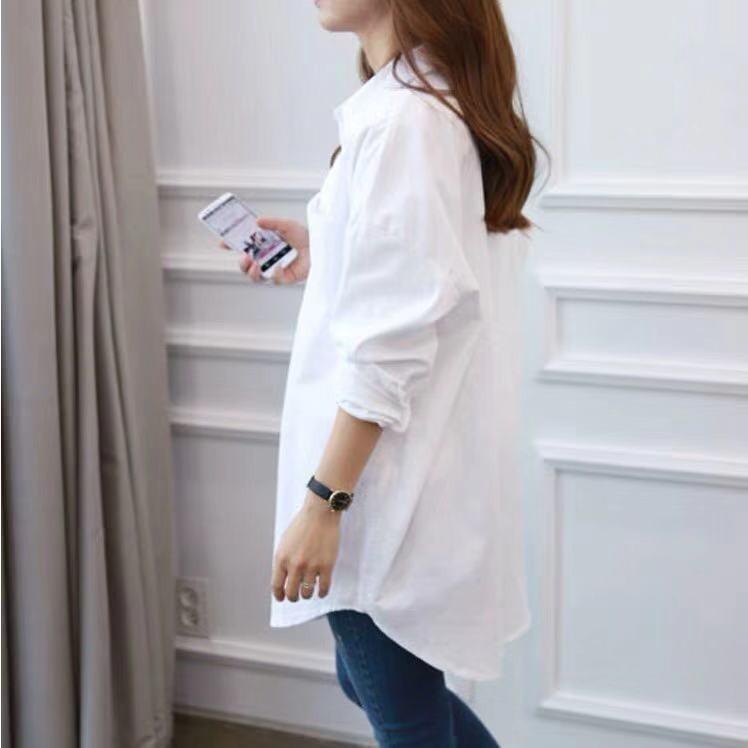 tシャツ Tシャツ シャツ ブラウス レディース チュニックシャツ ロングシャツ 無地 長袖 ホワイト 白 ロング丈 ロールアップ |  | 02