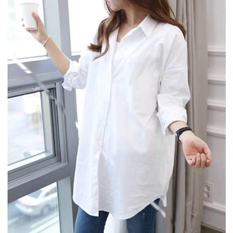 tシャツ Tシャツ シャツ ブラウス レディース チュニックシャツ ロングシャツ 無地 長袖 ホワイト 白 ロング丈 ロールアップ |  | 03